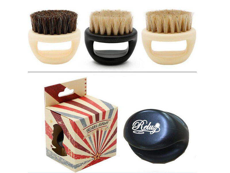 Barbershop Black Coarse Horse Bristle Soft Knuckle Fade Brush oem logo