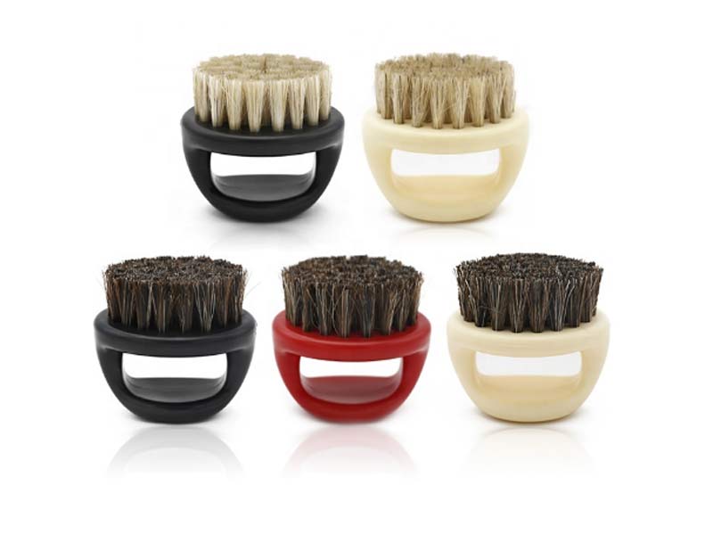 Barbershop Black Coarse Horse Bristle Soft Knuckle Fade Brush oem logo