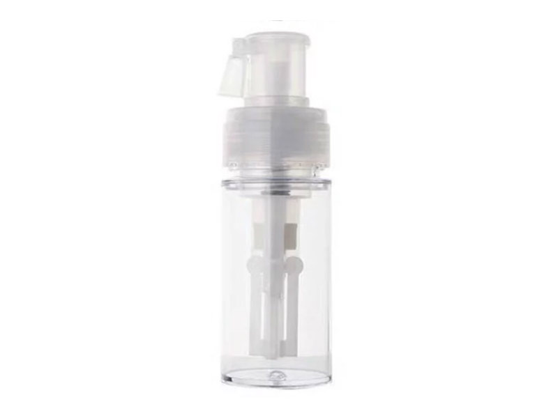 Clear Powder Spray PET Bottle with Locking Nozzle 6 oz / 180 ml + Label for dry shampoo  oem your logo