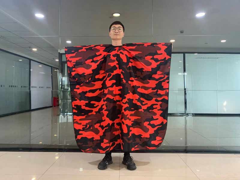 red Camo Hair Styling Cape accept print your logo