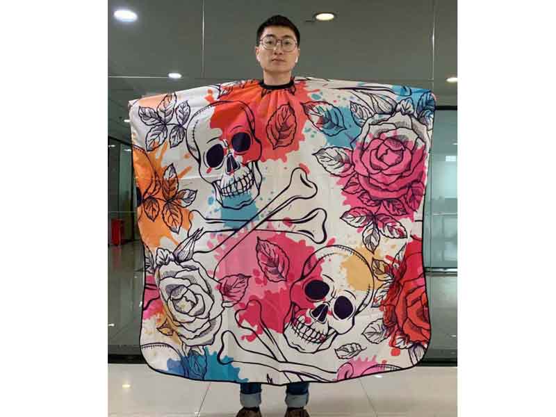 DIY Hair Cutting Barber Cape Salon Barber Skeleton Hand Home Stylists Using print your logo
