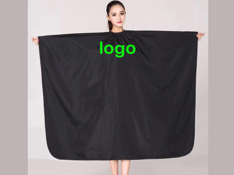 Professional custom Salon Cape Black and white red blue stripes Polyester Haircut Apron Hair Cutting Cape with logo