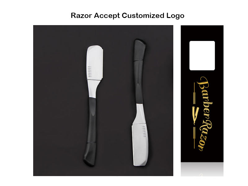 Custom Black Non-Folding Straight Razor Cut Throat Shaving Razor Shave Barber Blade High Quality Steel Razors for Men