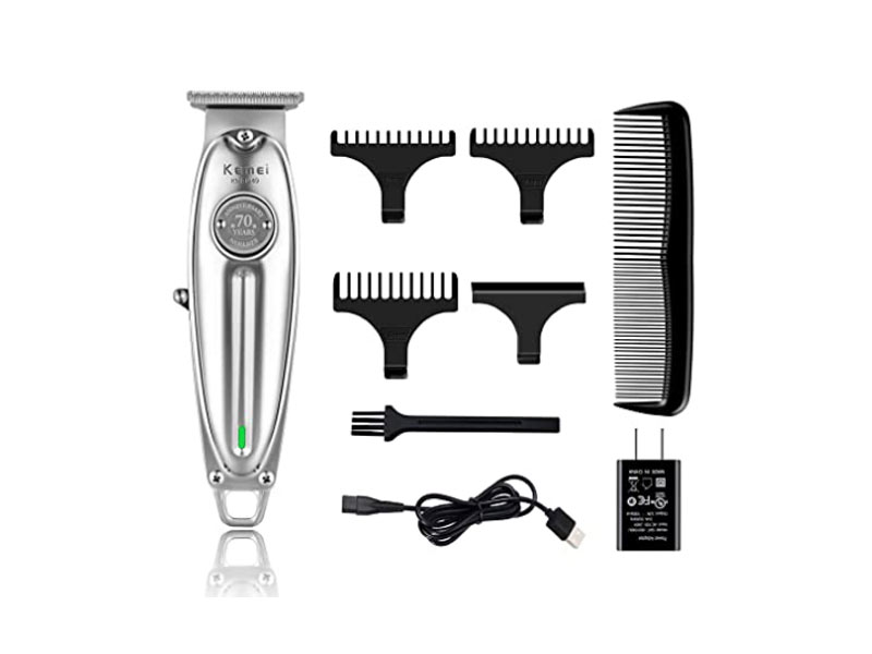 Kemei Professional Beard/Hair Trimmer 1949 with 0mm Bald Blade Hair Clippers for Men Stylists and Barbers Cordless Rechargeable Quiet