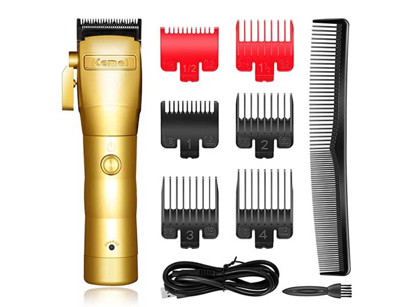 Kemei Professional Mens Hair Clippers Hair Trimmer for Men Cordless Grooming Kit Kemei 2850 for Barbers and Stylists USB Rechargeable