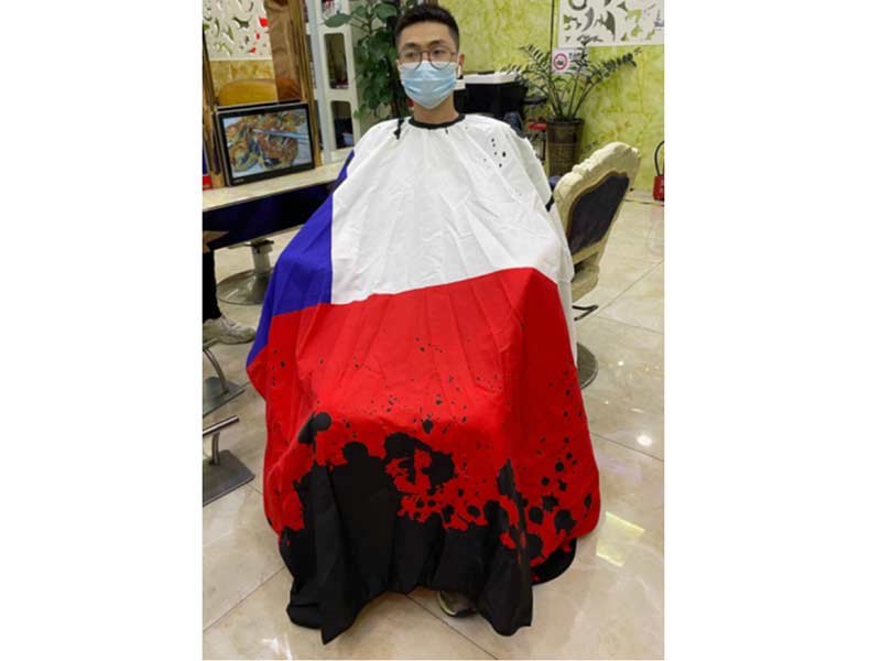 Chilean Flag With Eagle Barber Cape Professional Salon Haircut