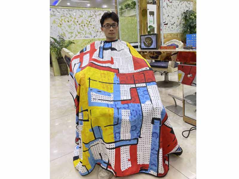 Mondrian style barber cutting cape