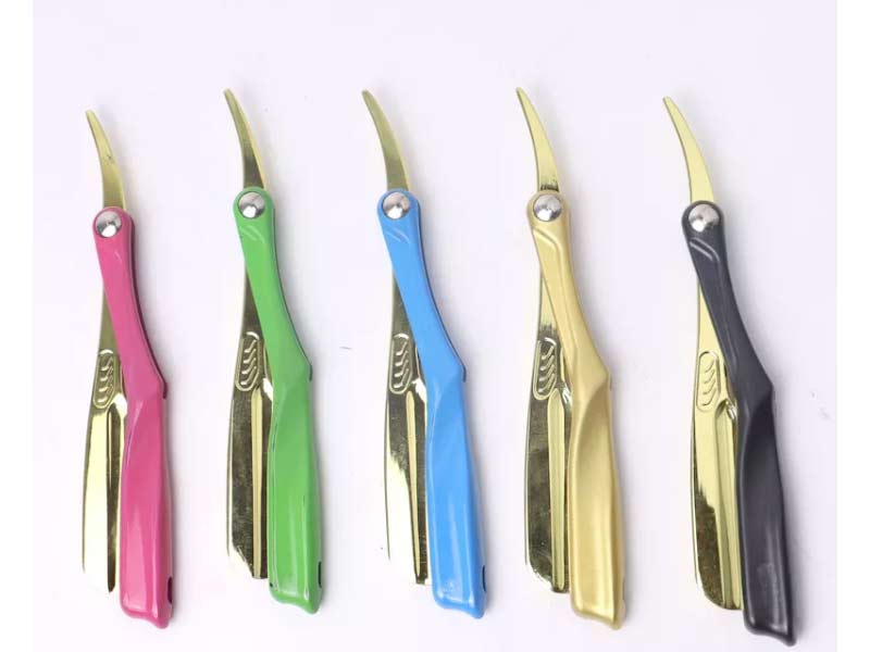 Custom Package with box For Men Safety Skincare Razor Barber Straight Shaving Razor Electroplating Gold Single Blade Razor