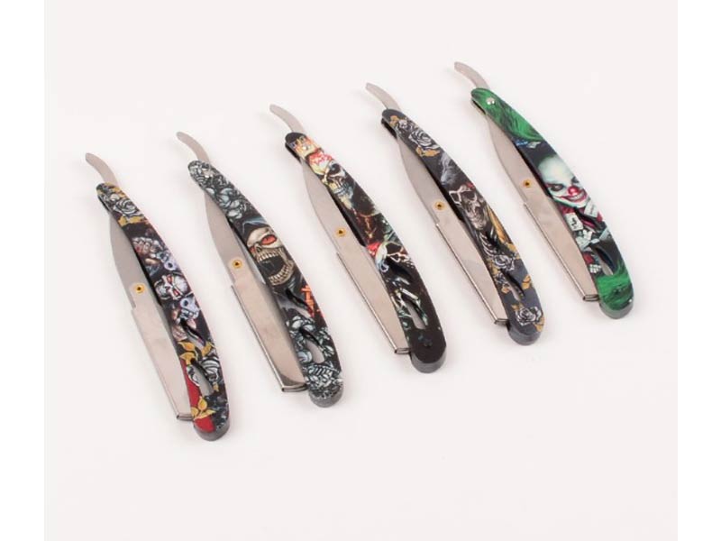 Professional Straight Edge Razor with Skull pattern