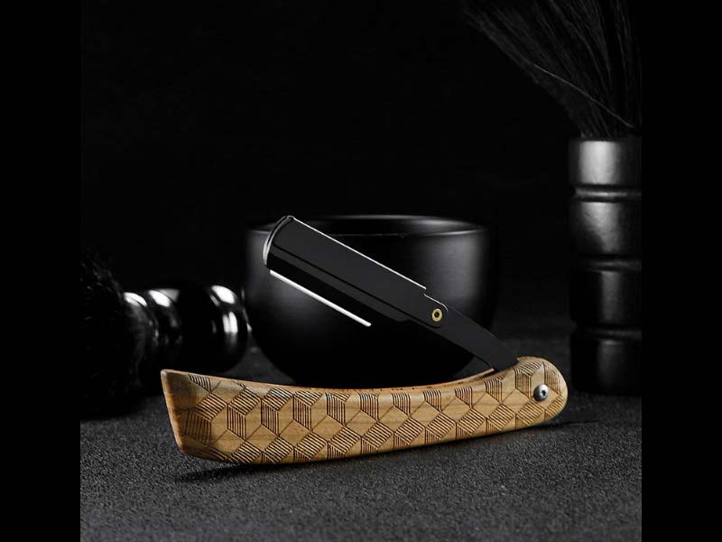 Professional Wooden Straight Edge Barber Razor can add logo