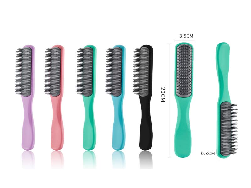 Candy -colored fine teeth round tooth round hair nine row comb/home male and female styling hairdressing ribs combing