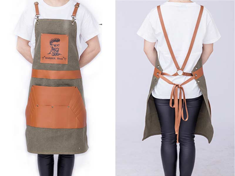 Waterproof Heavy Duty Professional Hairdresser Barber PU Leather Haircutting Aprons Multi-purpose Salon Apron