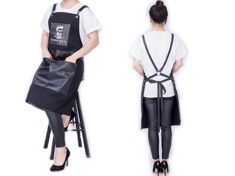 PU Leather Apron Hair Cutting Aprons For Men Hairdressing Aprons Barber Cape for Salon