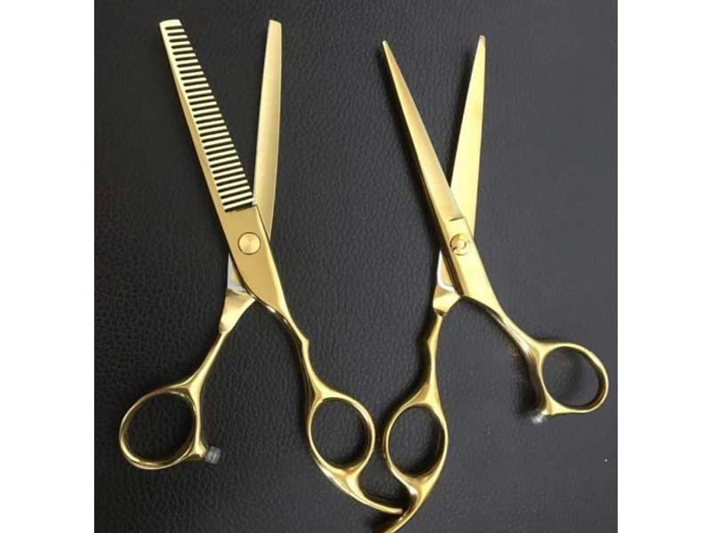 hair cutting scissors 6inch gold